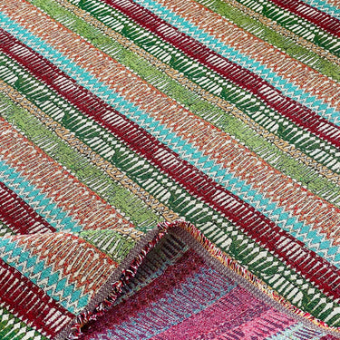 Moroccan kilim stripe fabric close-up